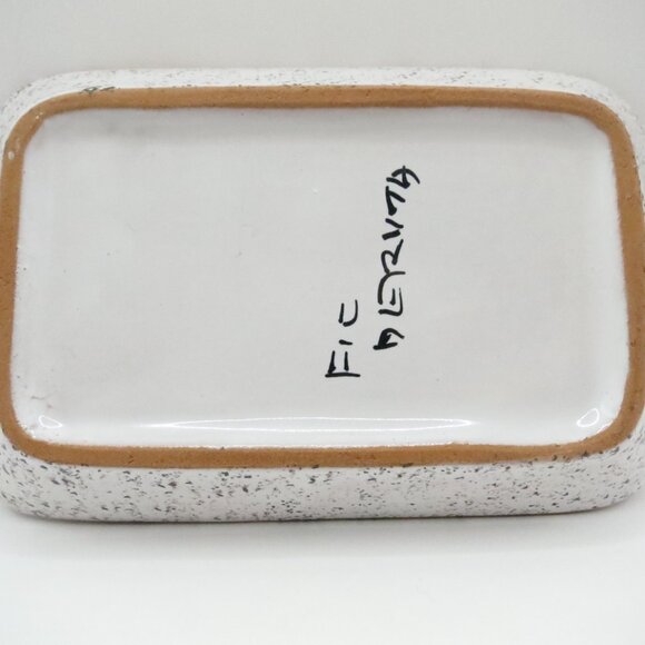 Demitasse Set F.I.C. Deruta Italy Cups Tray Majolica Floral Terracotta Tin Glaze - Picture 15 of 16